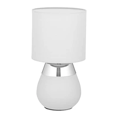 Imagen de Relaxdays Lámpara Mesita de Noche Táctil, Luz Salón Moderna, 32,5x18cm, E14, Control Touch 3 Niveles, Colores a Elección