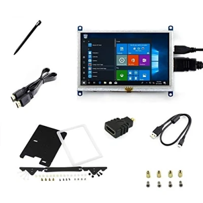 Imagen de IBest 5 Inch HDMI LCD B 800x480 Resistive Touchscreen TFT Display Module with Bicolor Case for Raspberry Pi 4 3 Model B+/B/A+/A, Beaglebone Black Support Windows 10/8.1/8/7