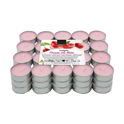 Imagen de Lumar Aromatic Velas de té aromáticas (Fresa con Nata Pack 60 Velas)