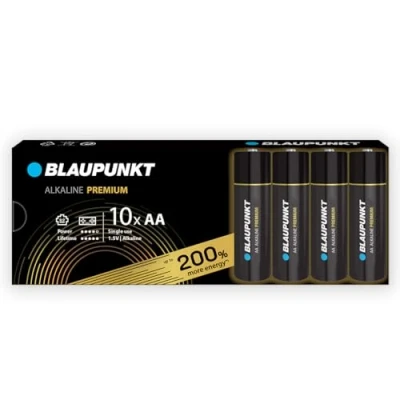 Imagen de BLAUPUNKT AA Pilas alcalinas Premium, Paquete de 10, lo Mejor para mandos Juegos, Juguetes, LR6BPR/10CB