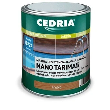 Imagen de Lasur protector madera Cedria Nano Tarimas 4 litros Iroko