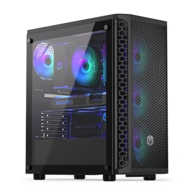 Imagen de ENDORFY Signum 300 ARGB, Caja ATX para PC, Panel Frontal de Malla, Lateral Cristal Templado, Ventilador ARGB PWM 4x120 mm Incluido, GPU hasta 325 mm, EY2A006