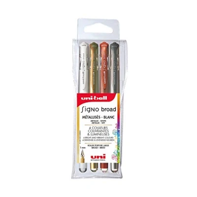 Imagen de Uni Ball UM153/4 gsw3 Bolígrafo de tinta gel para ancha signo 153, estuche 4