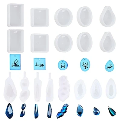 Imagen de Yayatty 18 Pz Molde Silicona Resina, 13 estilos Resina Moldes de Joyería para Hacer El Colgante del Collar