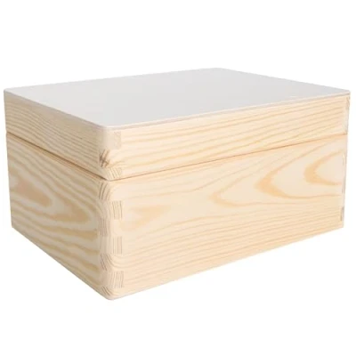 Imagen de Creative DECO Grande Caja Madera Decorativa Almacenaje con Tapa 19,5x15x10 cm (+/ 1cm) Cesta Cajón Baúl Cofre Multiusos Decoupage Decorar Fruta Documentos Juguetes Objetos Herramientas Navidad