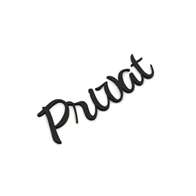 Imagen de Placa para puerta con texto en alemán &quot;Privat&quot;, color negro