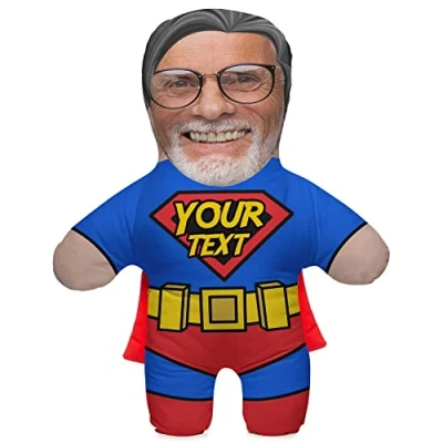 Imagen de Ferocity Cojín de Almohada Regalo con Foto Divertida Personalizada Relleno Cuerpo Colorido tu Propia Imagen la Cara Impresa 45 cm Alto; cumpleaños Super Abuelo [091]