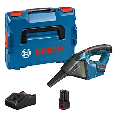 Imagen de Bosch Professional 12V System Gas Aspirador a batería (depósito 0,35 l, 45 mbar, 2 baterías x 3.0 Ah, en L BOXX)