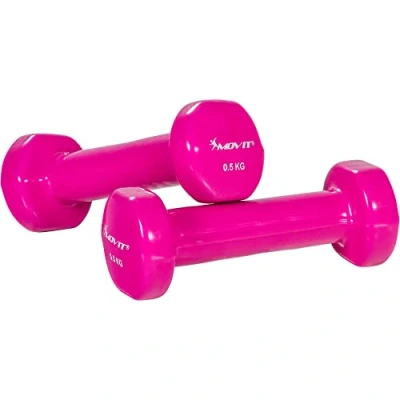 Imagen de MOVIT Juego de mancuernas vinilo 0,5 kg en rosa