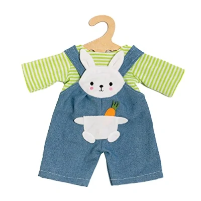 Imagen de Heless 2355 Ropa para muñecas en diseño Bunny Lou, Vestido túnica, con aplicación de Conejito y Estampado Flores Peluches 35 45 cm