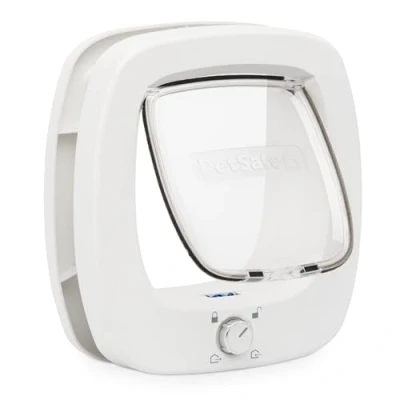 Imagen de Puerta para Gatos Grandes Batiente Interior y Exterior, Gatos, Perros pequeños Varias Mascotas Push &amp; Turn, con 4 Posiciones de Cierre más Seguridad Suave