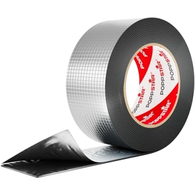 Imagen de Poppstar Cinta adhesiva papel aluminio de butilo (5 m x 50 mm 1,5 mm) autoadhesiva y selladora