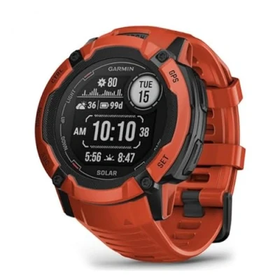 Imagen de Garmin Instinct 2X Solar, Reloj Inteligente con GPS Resistente al Agua, Carga Funciones Deportivas, Pulsioximetría, Puntuación de Sueño y Notificaciones del Smartphone, Rojo