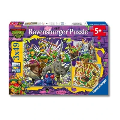 Imagen de Ravensburger puzzle Las Tortuga Ninja, Teenage Mutant Ninja Turtles, infantil, 3 puzzles de 49 piezas, para niños +5 años, Tamaño 21x21cm