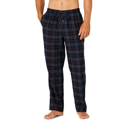 Imagen de Amazon Essentials Pantalón de Pijama en Franela (Disponible Tallas Grandes y Largos Especiales) Hombre, Negro Azul Cuadros Escoceses, XS