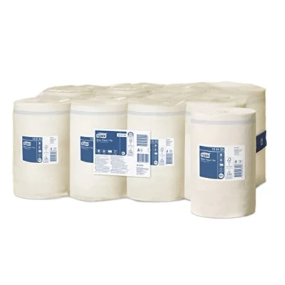 Imagen de Tork 120123 Papel de secado básico Universal 1 capa compatible con el sistema alimentación central pequeño M1, blanco, 11 rollos x 120m