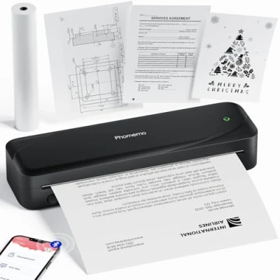 Imagen de Phomemo M833 Impresora Termica Portatil A4, 300DPI Inalambrica Bluetooth para Coche, Oficina, Hogar, Móvil Sin Tinta,Compatible con Smartphones y Portátiles,Negro