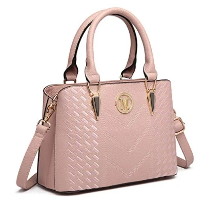 Imagen de Miss Lulu Bolso de Mano para Mujer Elegante Compras con Asa Superior Cuero Sintética, Rosa