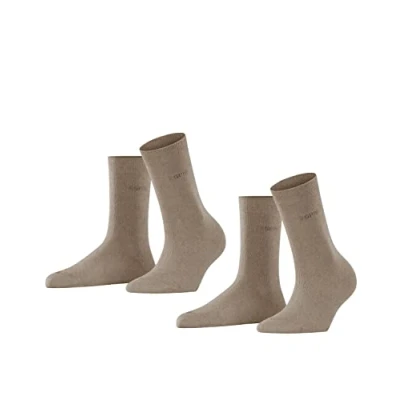 Imagen de ESPRIT Uni 2 Pack W SO algodón unicolor pares, Calcetines Mujer, Marrón (Nutmeg Melange 5410), 35 38