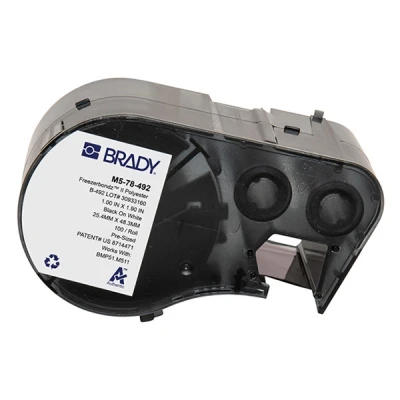 Imagen de M511 Brady M5 78 492 etiquetas de poliéster negro sobre blanco 25,40 mm x 48,26