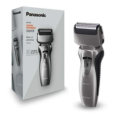 Imagen de Panasonic ES RW33 H503 Afeitadora y recortadora para hombre (2 en 1, hojas precisión nanométrica, cabezal giratorio flexible, lavable, dobles, luz de carga, funda viaje) gris