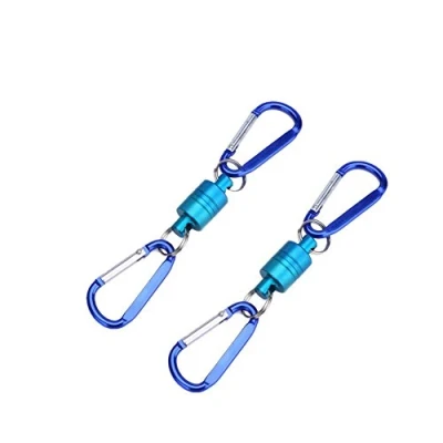 Imagen de Hebilla Magnética de Pesca,2Pcs Imán Pesca con Mosca Neta Titular Liberación Colgar Aleación Aluminio Clip Cierre Mosquetones Llavero Gancho Accesorios