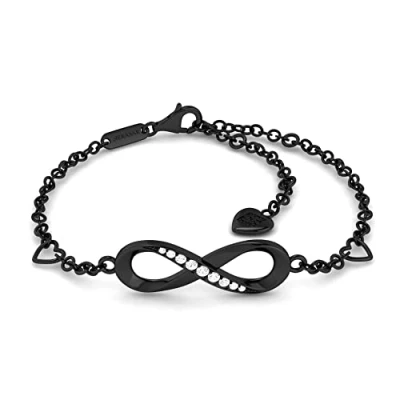 Imagen de SERASAR Pulsera Infinito Mujer en Negro, Infinito, Joyas Plata de Ley 925 Mujer, Pulseras Originales, Regalo Joyería para Hermana, Madre