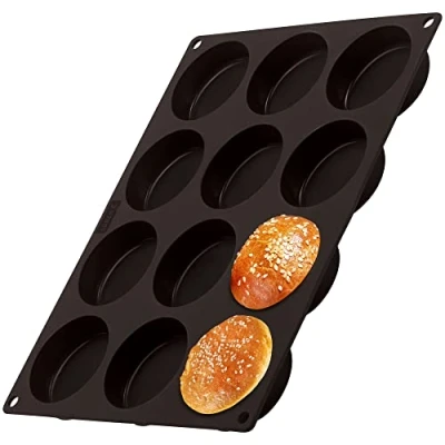 Imagen de Lurch 85087 FlexiForm Burger Buns Molde para 12 panecillos (6,3 cm de diámetro, 100% silicona platino, sin bisfenol A), color marrón