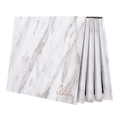 Imagen de Allwon 4 level book shaped Marble Magnetic toner large empty Cosmetic Storage Box for Eye Shadow lipstick blush (White)