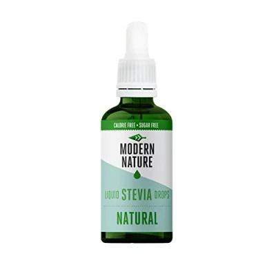 Imagen de Modern Nature Gotas de Stevia Líquida Sin Sabor 50ml Edulcorante Natural, Azúcar, Calorías, Keto Sustituto del Azúcar y Jarabe Café