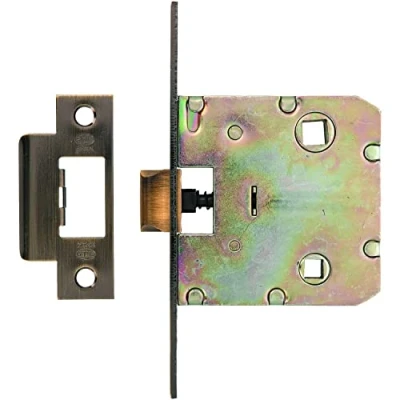 Imagen de Amig Picaporte Unificado Mod.2100 para Puertas De Madera Paso a Baños, Cocinas o Habitaciones Cierre Embutir Acero Acabado en Color Cuero Entrada 50 mm Frente Canto Cuadrado