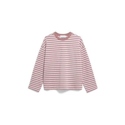 Imagen de Armedangels Franka Stripe Camiseta de manga larga, Mujer, Talla: Large, Ice grape dark berry