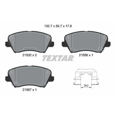 Imagen de TEXTAR 2153201 Juego de pastillas freno con contacto avisador desgaste accesorios KIA: cee‘d II Hatchback, Ceed III Hatchback