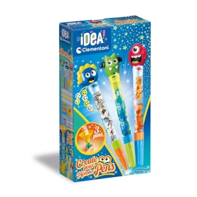 Imagen de Clementoni Concepto Idea Laboratorio De Bolis Monstruos Kit Original Fantasiosos, 3 Bolígrafos Personalizados, Colores, Brillantinos, Manualidades, Juego Creativo Niñas 6 Años, 18828, Multicolor