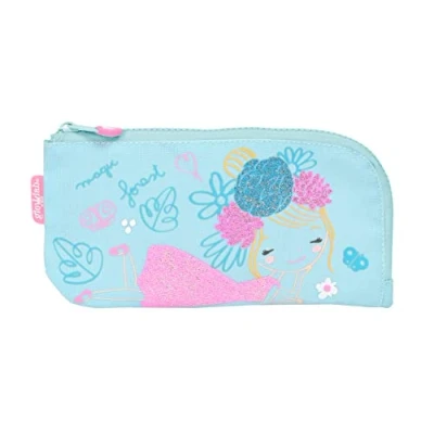 Imagen de Glowlab Kids Cute Doll Portatodo Plano, Tejido Reciclable, Estuche Infantil, Niño, Ideal para Niños de 5 a 14 Años, Cómodo y Versátil, Calidad Resistencia, 23x1x11, Color Azul claro