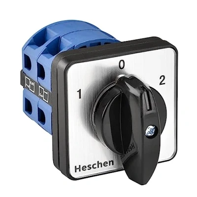 Imagen de Heschen Interruptor de cambio selector leva rotatorio universal SZW26 25/D202.2 Cierre 660V 25A Encendido/Apagado/A 3 Posición 2 Fase 8 Terminales CE
