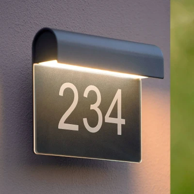 Imagen de Lucide THESI Aplique con número de casa LED, negro