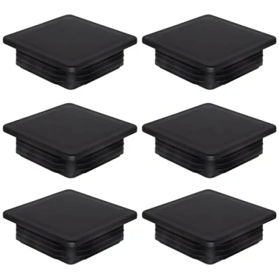 Imagen de SKIR&#039;CO 6 tapones cuadrados de plástico 90 x mm, tapas tubo mate, insertos cuadrados, para postes valla, color negro RAL 9005