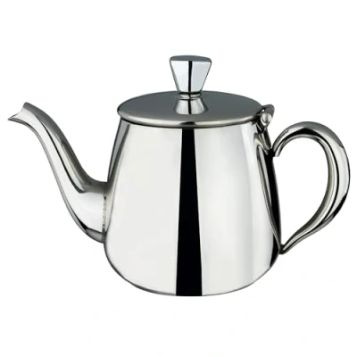 Imagen de Tetera Premium Café Olé, Acero Inoxidable 18/10, Pulido Espejo, 370ml, 13oz, Asas Huecas Stay Cool, Pico Vertedor Perfecto, Plateado