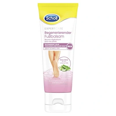 Imagen de Scholl Bálsamo regenerador Expertcare para pieles muy secas y ásperas, con aloe vera provitamina B5, dermatológicamente probado, 75 ml