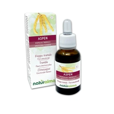 Imagen de Aspen o Álamo temblón (Populus tremula) Flores de Bach Naturalma Gotas 30 ml Extracto líquido sin alcohol Esencias florales Vegano y libre