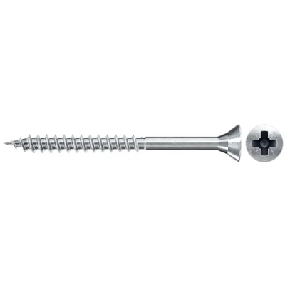 Imagen de fischer Tornillo de aglomerado 5,0 x 40 cabeza avellanada azul galvanizado rosca parcial Phillips PZ