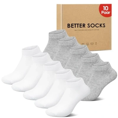 Imagen de IceReco 10 Pares Calcetines Deporte Hombre Tobilleros Mujer Verano Cortos Algodon Deportivos Bajos Invisibles Antiampollas Pinkies Running Finos Ciclismo 43 46 Blanco Gris