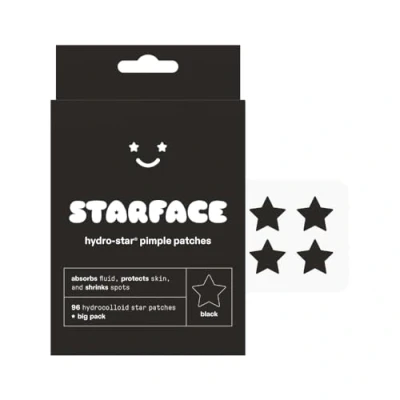 Imagen de Starface Black Star Big Pack, parches hidrocoloides para espinillas, absorben líquidos y reducen el enrojecimiento, bonita forma de estrella, cuidado la piel libre crueldad animal (96 unidades)