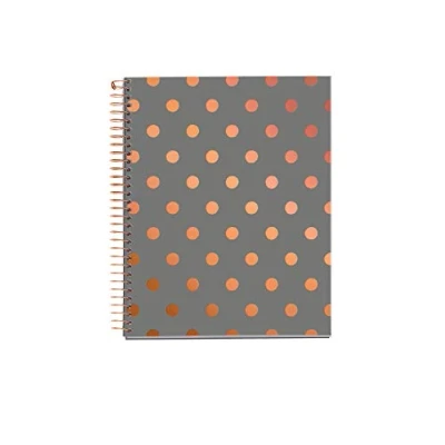 Imagen de Miquelrius Cuaderno A5, Tapa dura, 4 Franjas de colores, 120 Hojas cuadriculadas, Papel sostenible 70 g/m² microperforado, 2 Taladros, Diseño topos