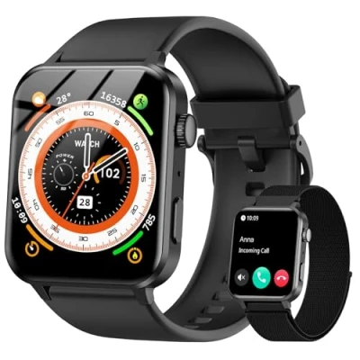 Imagen de IOWODO Reloj Inteligente Hombre Mujer, 1.85&quot; Smartwatch con Llamadas Bluetooth y Whatsapp Notificación,100+ Modo Deportivos Pulsera Actividad, Pulsómetro Monitor de Sueñopara iOS Android Teléfono
