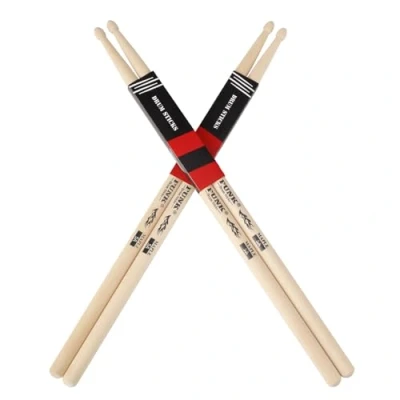 Imagen de 2 pares de baquetas madera arce, ideales para bateristas todos los niveles, batería, percusión y practicar (5 A)