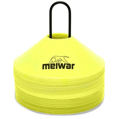 Imagen de meiwar 50x Conos de Entrenamiento con Soporte y Bolsillo Amarillo