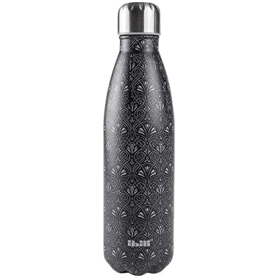 Imagen de IBILI Botella termo baroque black 500, Acero Inoxidable 18/10, Doble pared, Reutilizable