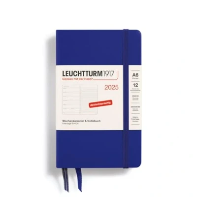 Imagen de LEUCHTTURM1917 370504 Agenda semanal y cuaderno 2025, bolsillo A6, tapa dura, planificador de 12 meses, 80 g, a rayas, tinta